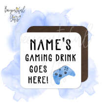 Personalised Gaming Coaster - Watercolour Blue Xbox 360 Gaming Drink