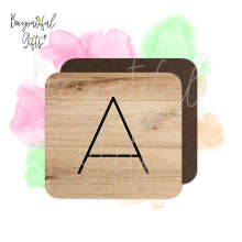 Wooden Tile Style Coaster - Alphabet