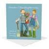 Grandson and Granddaughter-in-law anniversary card - designed by Erica Sturla - 15cm square and blank inside, made in the UK