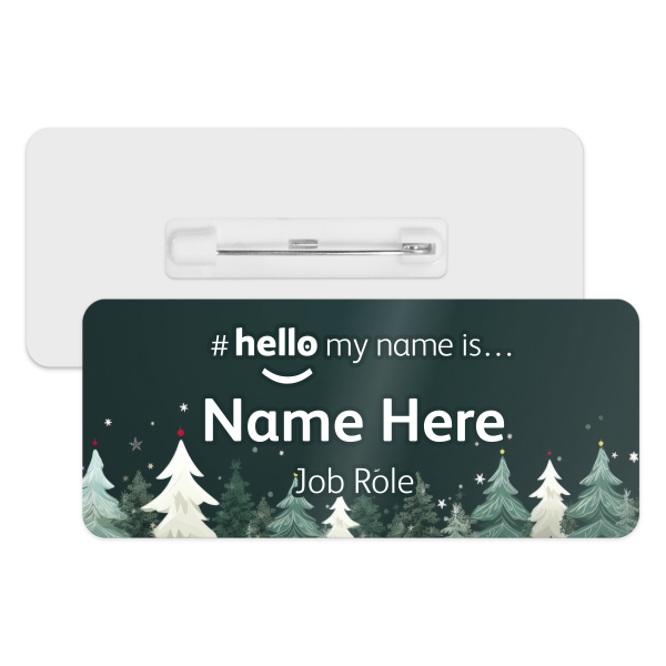 #hello my name is... Name Badge - Christmas Trees