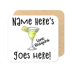 Personalised Cocktail Coaster - Hand Drawn Lime Daiquiri