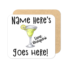 Personalised Cocktail Coaster - Hand Drawn Lime Daiquiri