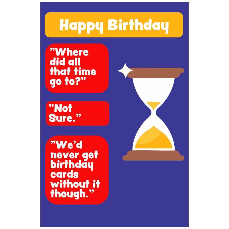 Funny Time Flies Birthday Card, 6x4" Sent Direct
