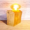 Large wooden Rustic Industrial Lamp Inset – Reclaimed Wood – Quirky Square Rectangle – Desk Lamp Table Lamp –