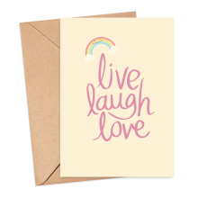 Self Love Card - Live Laugh Love - Small (Approx. A6 | 105mm x 148mm | 4.1in x 5.8in) - Standard Smooth Card