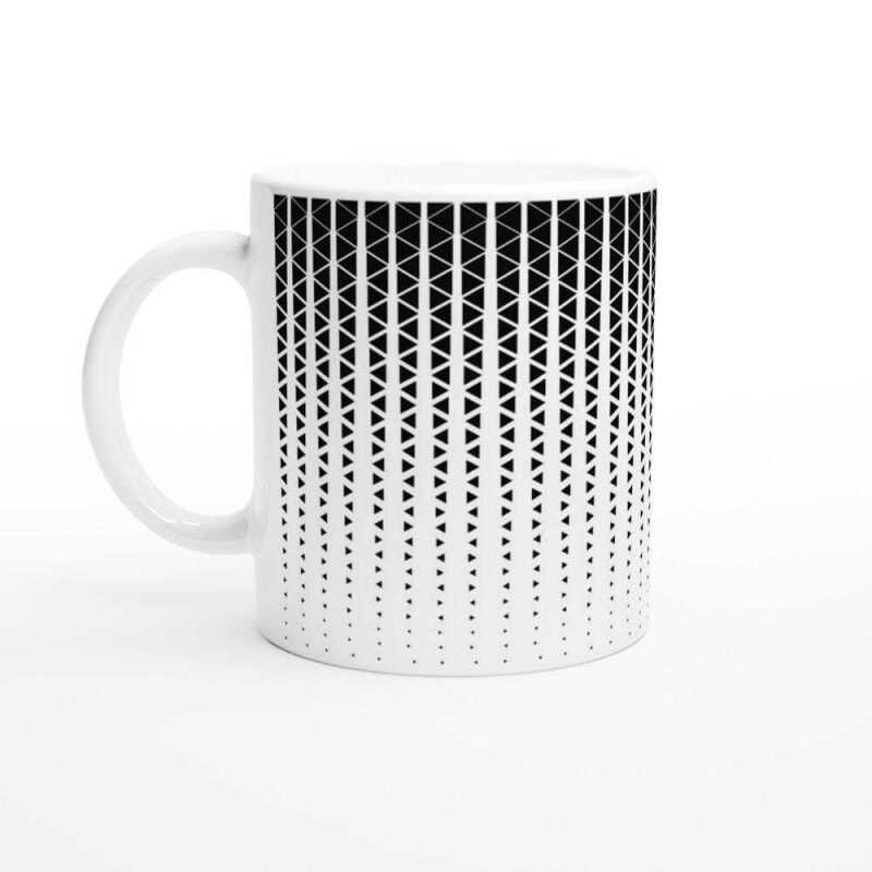 Black Diamond Abstract Mug - Ceramic White
