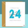 24th Birthday Card - personalised - for Boyfriend, Husband, Fiance - The one I love - 24 year old - Cute card - Blank inside - Small