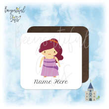 Personalised Children's Coaster - Cartoon Fairy Tale Princess