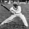 Holy Mackerel Sir Don Bradman retro black and white photographic card featuring a vintage image of the cricketer in action - 12.6 x 17.7cm and blank inside