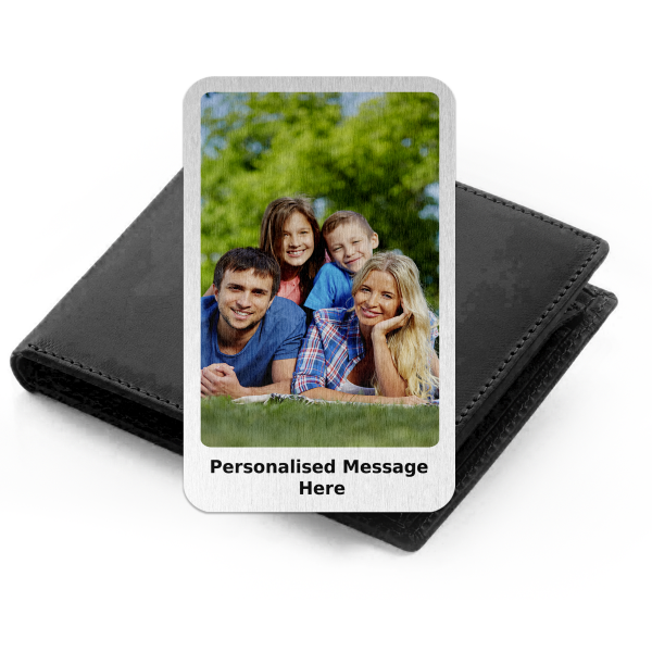 Personalised Photo Wallet Aluminium Card - Portrait