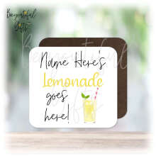 Personalised Drinks Coaster - Name's Lemonade Goes Here!