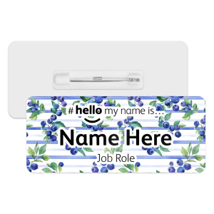 #hello my name is... Name Badge - Blueberry Stripes