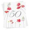 Feminine floral 50th birthday greeting card -  designed by Eloise Hall - 15.7 x 11cm and blank inside, made in the UK