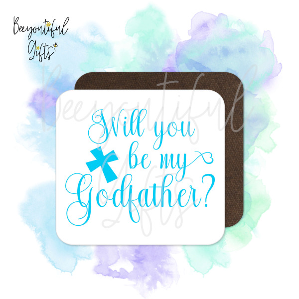 Christening Coaster - Will You Be My Godfather?