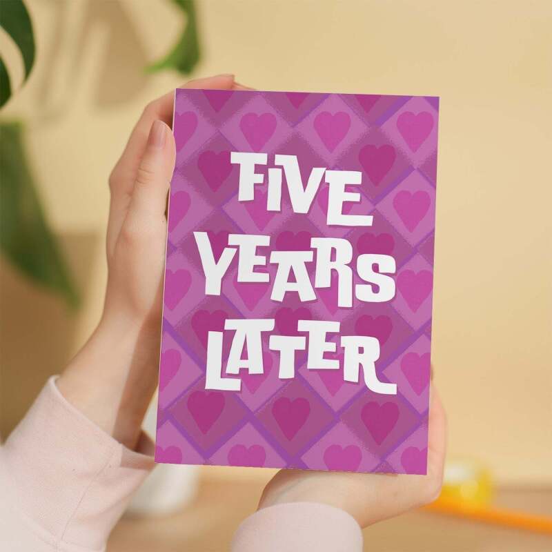 5th Wedding Anniversary Card For Wife Anniversary Card for Husband Anniversary Card For Boyfriend or Girlfriend Fifth Anniversary Gift - Large (5x7) / Blank Message