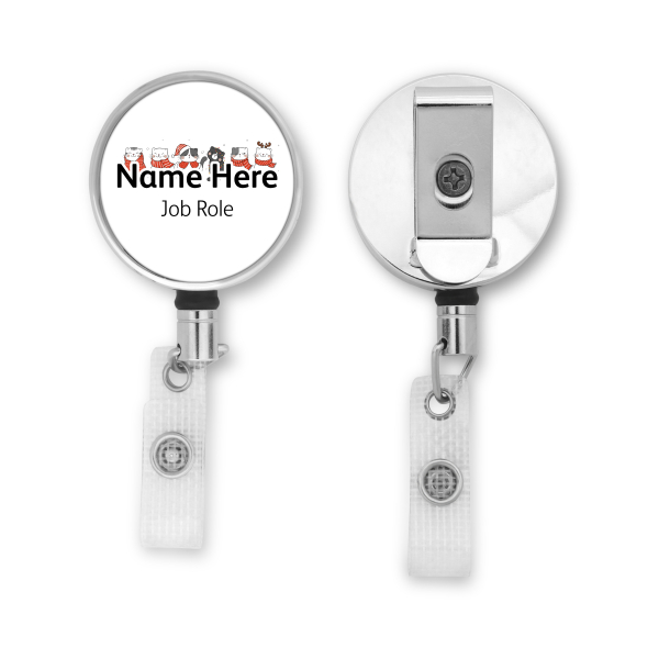 Personalised Metal ID Reel - Christmas Cats