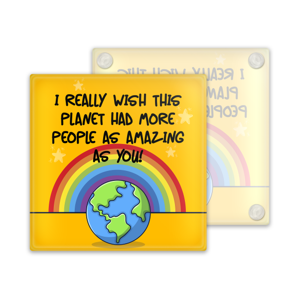 Positivity Glass Coaster - More People As Amazing As You