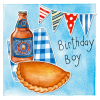 Birthday boy 150mm Square Greetings Card by Artist Kate Brazier