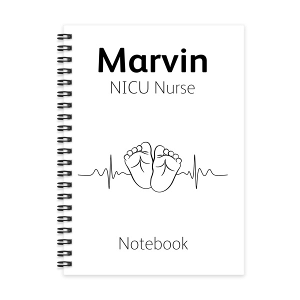 Personalised A5 Notebook - Baby Feet Heartbeat