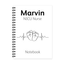 Personalised A5 Notebook - Baby Feet Heartbeat