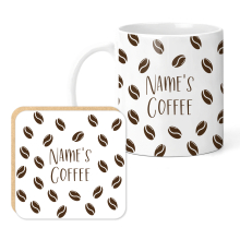 Personalised Mug & Coaster Set - Coffee Beans