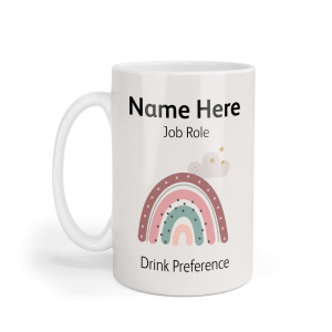 Personalised Ceramic Mug - Boho Rainbow with Cloud & Stars