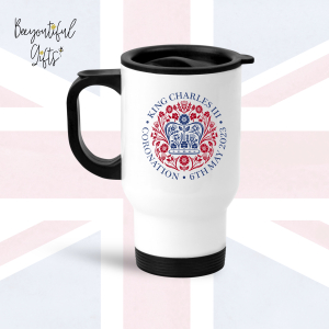 King Charles III Coronation Day May 2023 Official Emblem Travel Mug