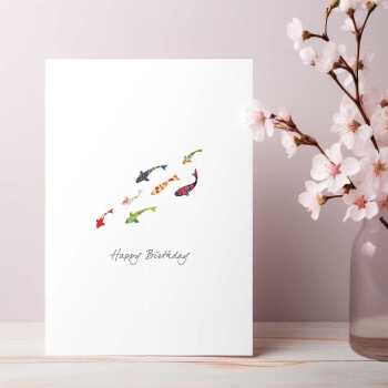 Koi carp greeting card -  designed by Eloise Hall - 15.7 x 11cm and blank inside, made in the UK