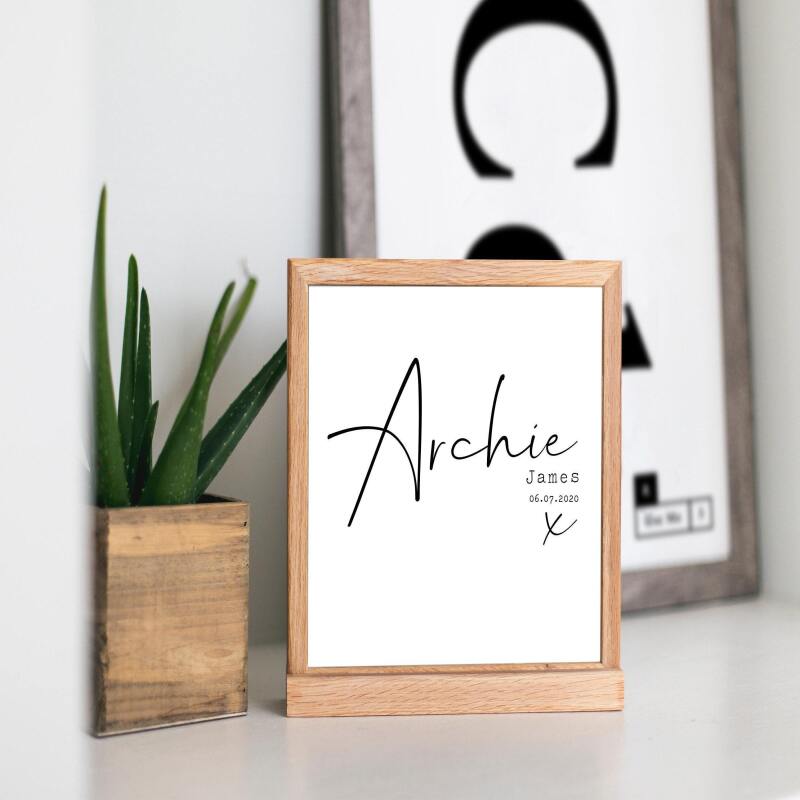 Personalised New Baby card - Smooth white board
