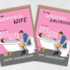 You deserve a nice relaxing bath funny wife, girlfriend, toilet humour anniversary card from husband, boyfriend (Size A6/A5/A4/Square 6x6") - A6: Single card - Girlfriend