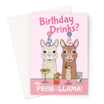 Funny Llama Birthday Card For Her