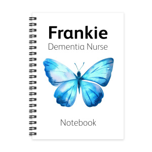 Personalised A5 Notebook - Watercolour Blue Butterfly