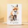 Birthday Card For Dad Card for Father Day Birthday Card For Him Birthday Gift For Dad Happy Birthday Card For Dad with Fox Illustration - Large (5x7) / Blank Message