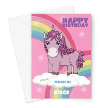Happy Birthday Card For Niece - Cute Unicorn Children's - A5 Greetings Card