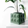 The Eldan Planter Pot with Drainage Tray & Stand Included - Matte Dark Green - 3"