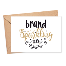 New Baby Card - Brand Sparkling New - Small (A6)