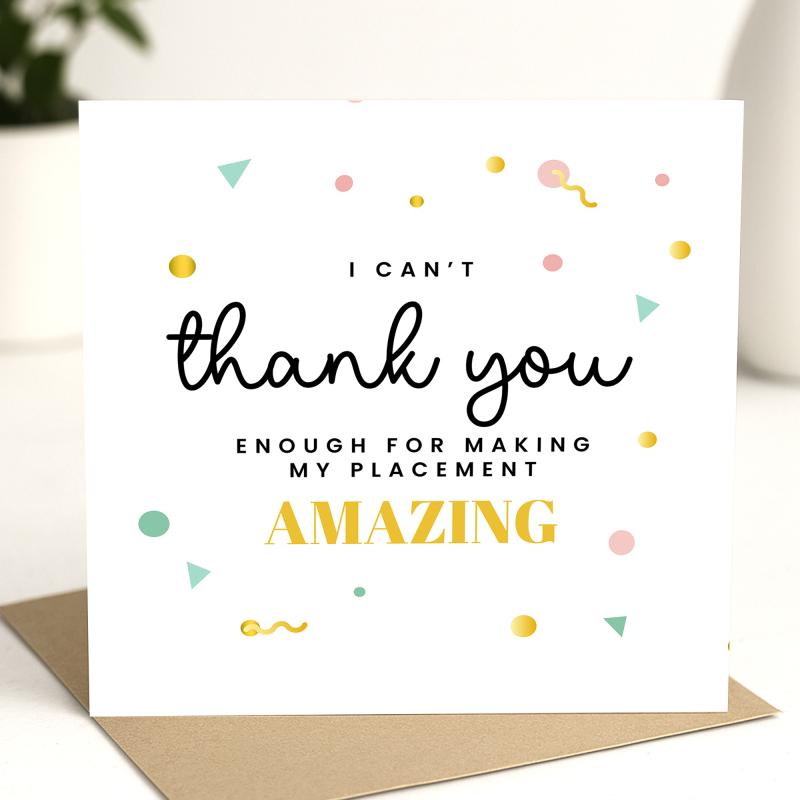 Thank you placement card | Thank you for your help during placement card, nursing placement, student placement, uni placement thank you card
