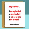 Funny Sister birthday card - Ideal cheeky, rude card on your sister's birthday - 18th, 19th, 20th, 25th, 30th, or any other age - Blank inside - Regular - Matte