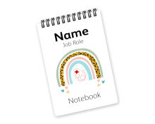 Personalised Pocket Notepad Jotter - Stethoscope Rainbow