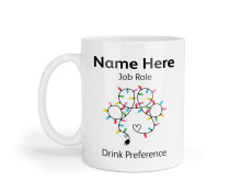 Personalised Ceramic Mug - Christmas Lights Paw Print