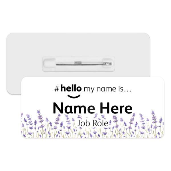 #hello my name is... Name Badge - Lavender Border