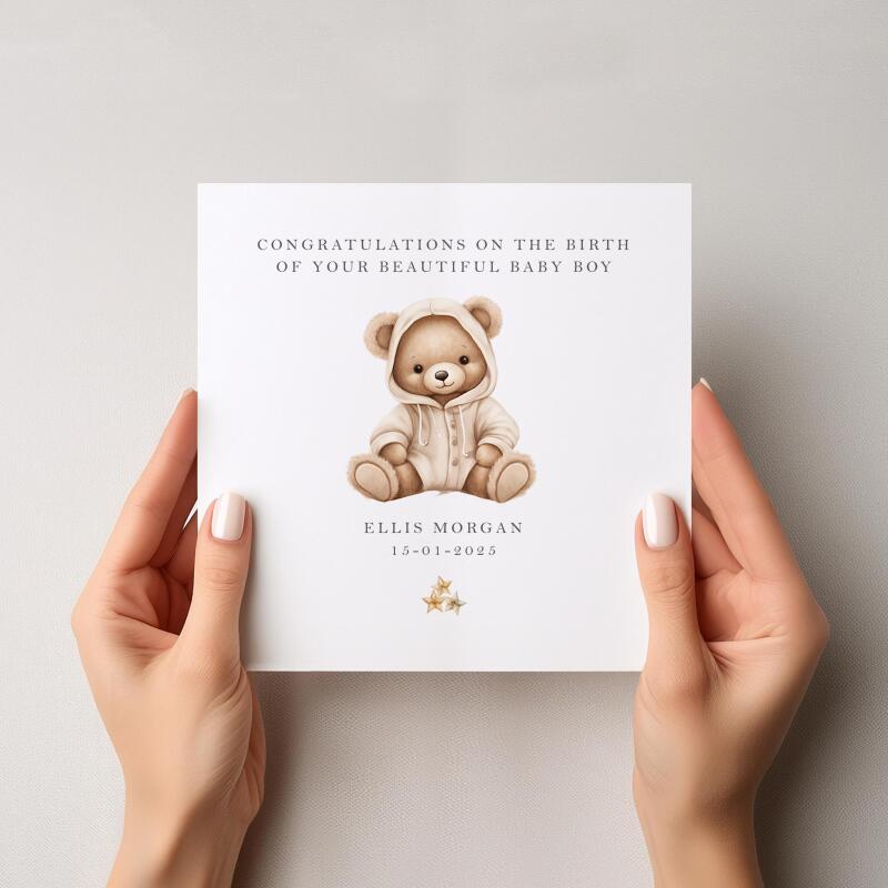 New Baby Card, Welcome To The World - BOY