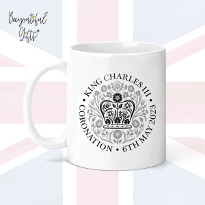 King Charles III Coronation Day May 2023 Official Emblem Ceramic Mug - Black