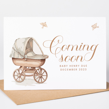 Coming Soon, Baby Stroller Pregnancy Reveal Cards