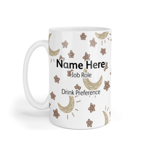 Personalised Ceramic Mug - Boho Baby Moon & Stars