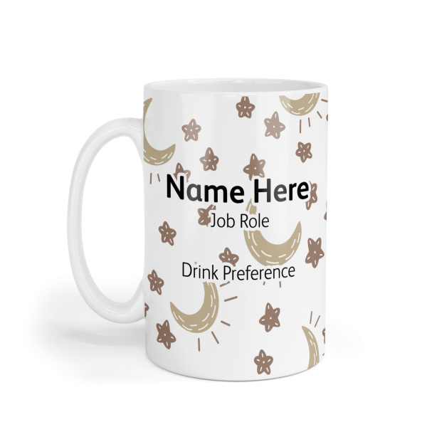 Personalised Ceramic Mug - Boho Baby Moon & Stars