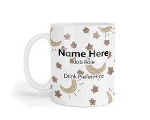 Personalised Ceramic Mug - Boho Baby Moon & Stars