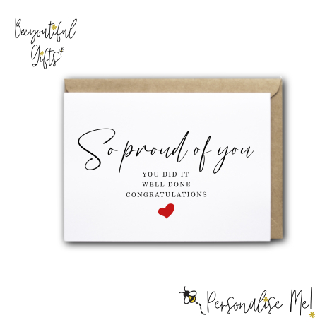 New Job Card - So Proud Of You Card, You Did It, Well Done, Congr ...