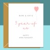 5th Anniversary Card - Sapphire - Customised - Personalised Inside if Required - 5 Year Anniversary, Husband, Wife, Boyfriend, Girlfriend - Blank inside - Regular - Matte