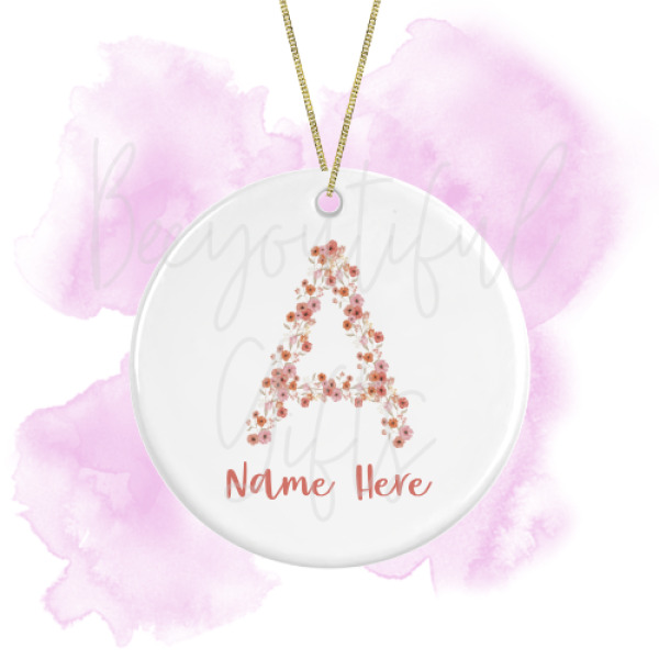 Personalised Spring Love Round Ceramic Decoration